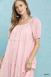 Umgee Textured Tiered Midi Dress 100100517281128 60 Affordable Fashion Under $100 Jerry's Apparel 