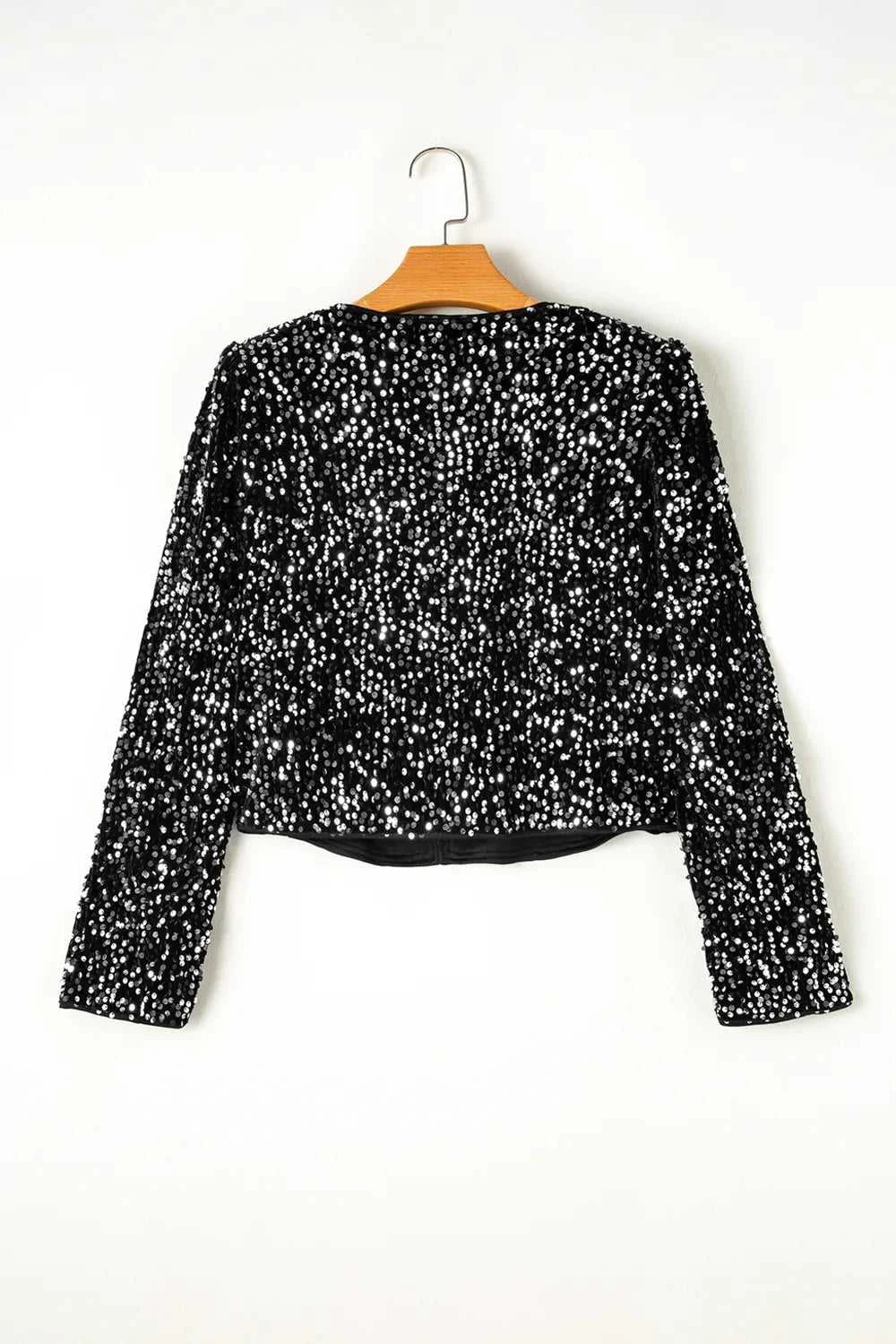 Sequin Open Front Long Sleeve Jacket 100100193971332 64 Affordable Fashion Under $100 Jerry's Apparel 