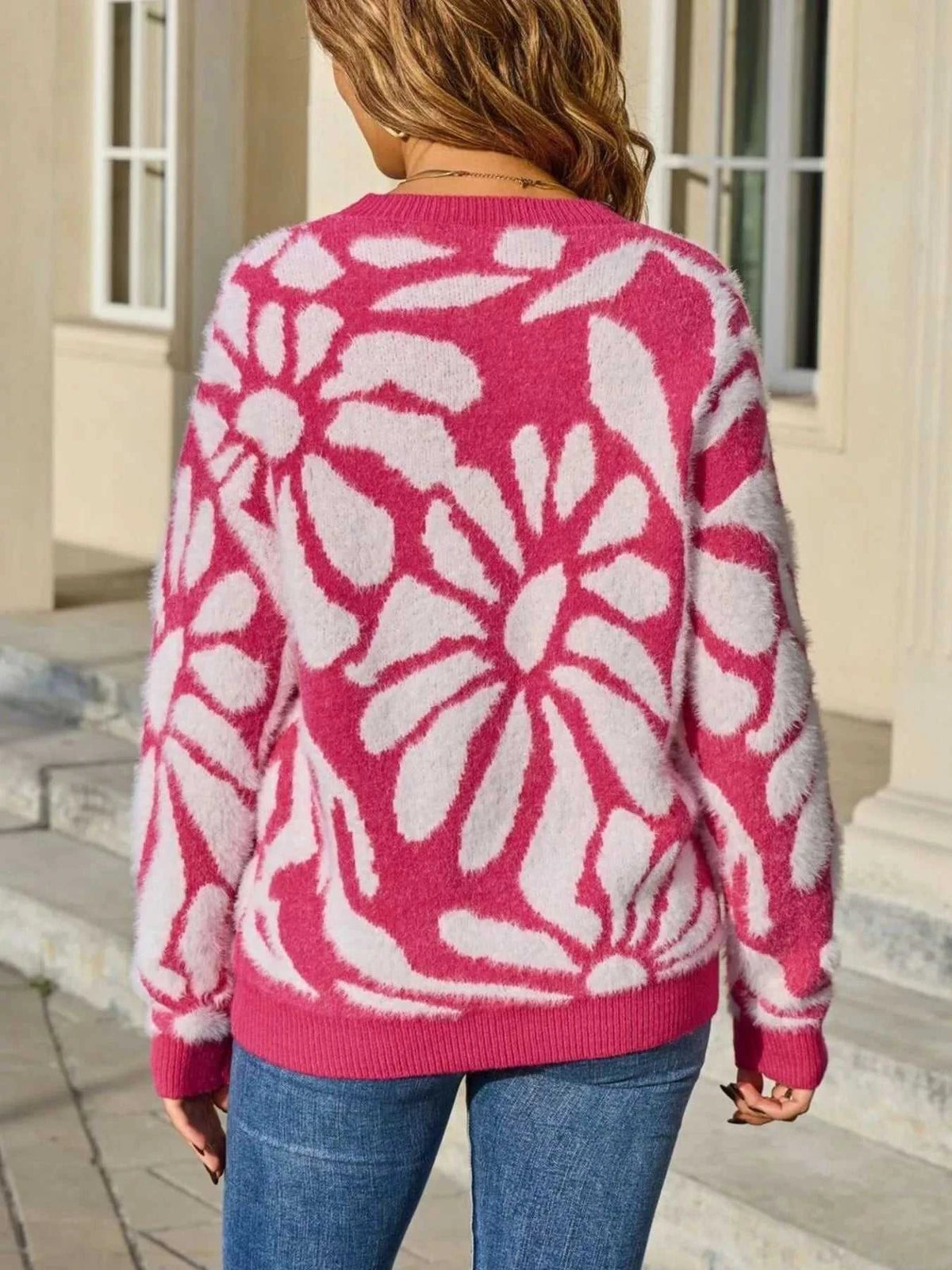 Fuzzy Knit Round Neck Sweater 100100891879850 51 Gifts for Her Jerry's Apparel 