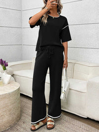 Round Neck Half Sleeve Top and Pants Set 100100458964546 67 Affordable Fashion Under $100 Jerry's Apparel 