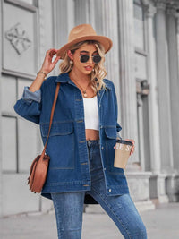 Button Up Long Sleeve Denim Jacket 100100658147198 64 Affordable Fashion Under $100 Jerry's Apparel 