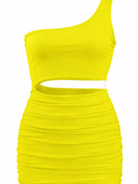 One-Shoulder Cutout Ruched Bodycon Mini Dress 101001098960768 27 Gifts for Her Jerry's Apparel 