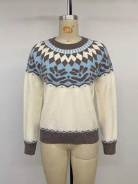 Fair Isle Pattern Round Neck Sweater 101002092682408 55 Affordable Fashion Under $100 Jerry's Apparel 