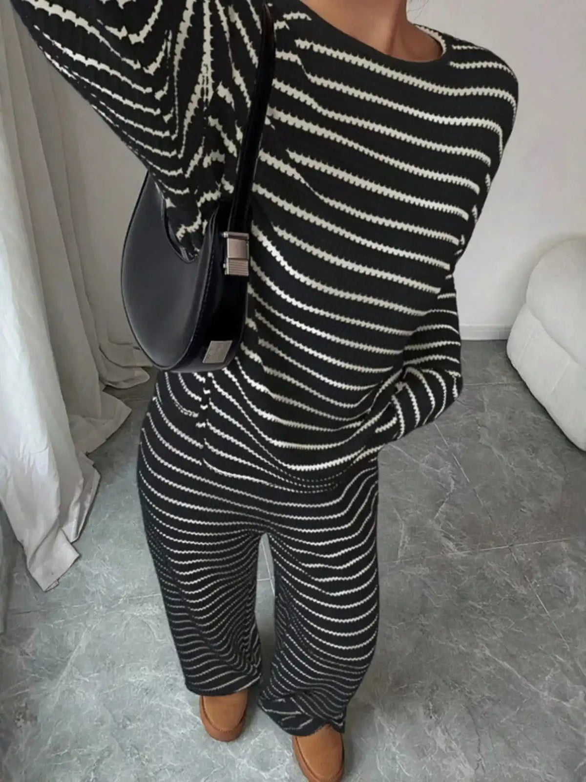 Striped Relaxed Fit Top and Pants Set 101002581867183 66 Affordable Fashion Under $100 Jerry's Apparel 