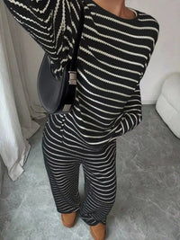 Striped Relaxed Fit Top and Pants Set 101002581867183 66 Affordable Fashion Under $100 Jerry's Apparel 