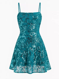 Sequin Square Neck Mini Dress 101001434570366 56 Women's Dress Gifts for Her Jerry's Apparel 
