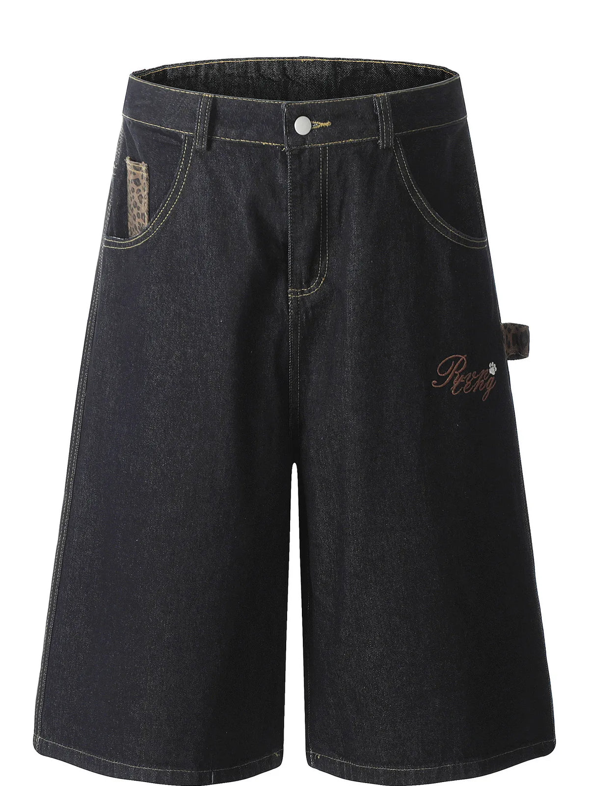 Men's Wide Leg Denim Shorts