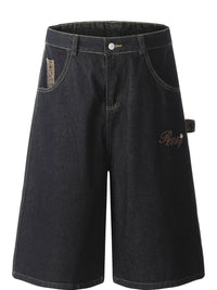 Men's Wide Leg Denim Shorts