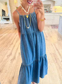 Full Size Tiered Ruffle Hem Denim Dress Plus Size 100100310583180 57 Gifts for Her Jerry's Apparel 