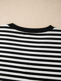Striped V-Neck Scalloped Short Sleeve T-Shirt 100100813641731 25 Affordable Fashion Under $100 Jerry's Apparel 