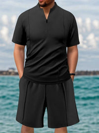 Men's Full Size Zip Front Short Sleeve Top and Shorts Set Plus Size 100400616165577 47 Affordable Fashion Under $100 Jerry's Apparel 