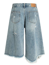 Men's Oversized Distressed Demin Shorts