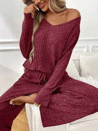 Ribbed Long Sleeve Top and Pants Lounge Set 100100460626810 43 Affordable Fashion Under $100 Jerry's Apparel 