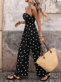 Polka Dot Strapless Wide Leg Jumpsuit 100100163722566 35 Affordable Fashion Under $100 Jerry's Apparel 