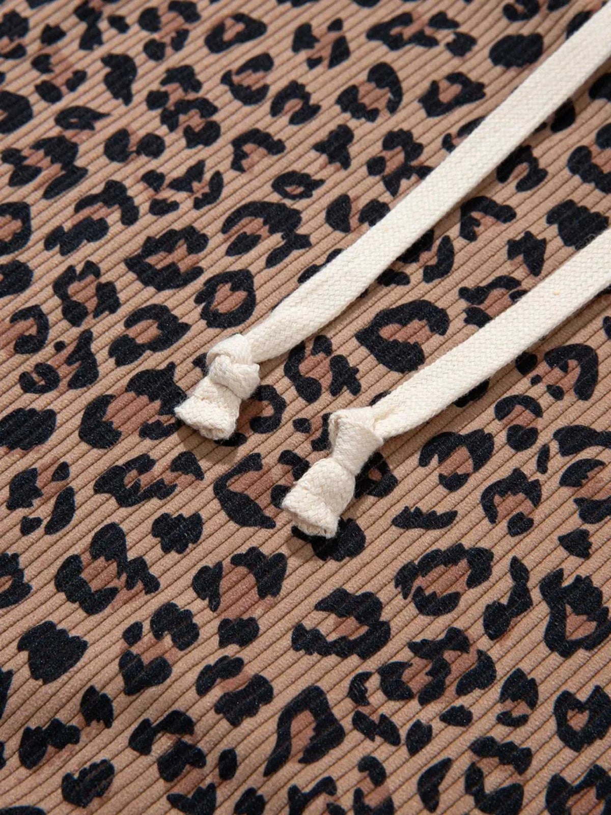 Ribbed Leopard Print Contrast Collar Zip Hoodie 100100044377034 47 Affordable Fashion Under $100 Jerry's Apparel 