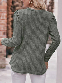 Ribbed Knit Puff Sleeve T-Shirt 100100962471478 28 Affordable Fashion Under $100 Jerry's Apparel 