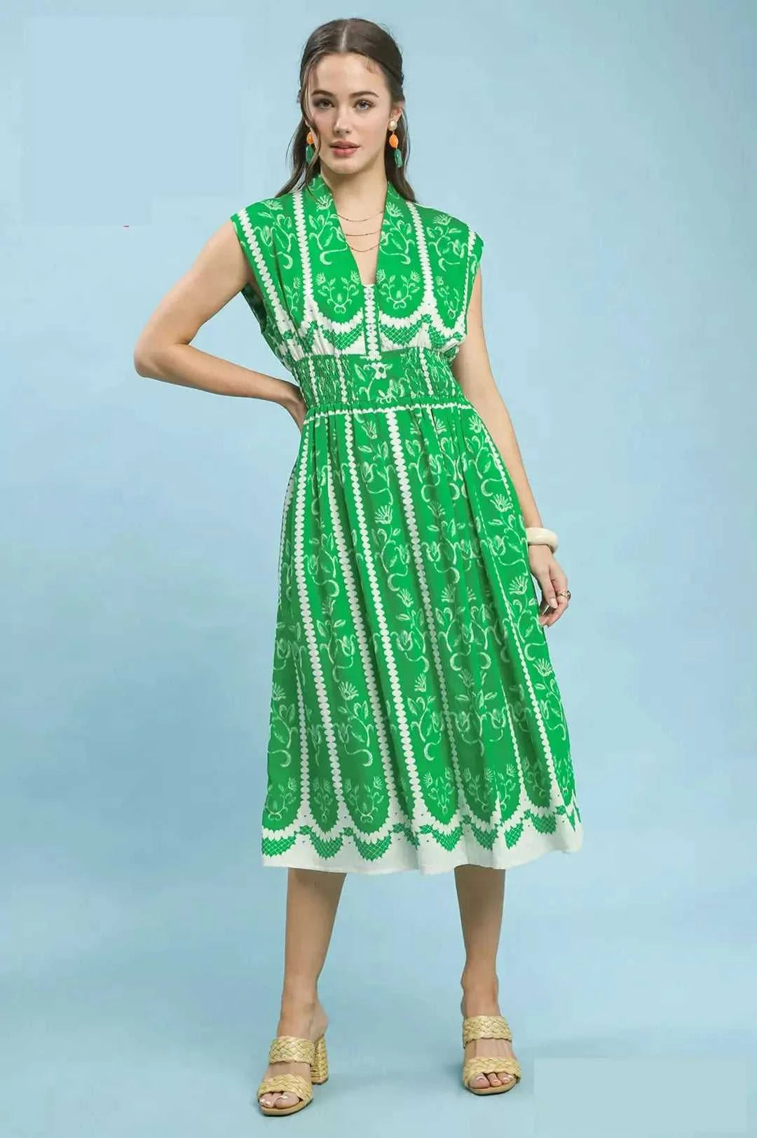 Umgee Sleeveless Smocked Midi Dress 100100099871201 62 Affordable Fashion Under $100 Jerry's Apparel 
