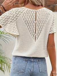 Lace V-Neck Flutter Sleeve Top 100100463834363 28 Affordable Fashion Under $100 Jerry's Apparel 