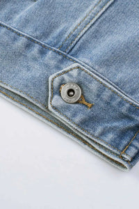Sequin Fringe Trim Distressed Button Up Denim Jacket 100100307792425 101 Birthday Outfit Ideas Jerry's Apparel 