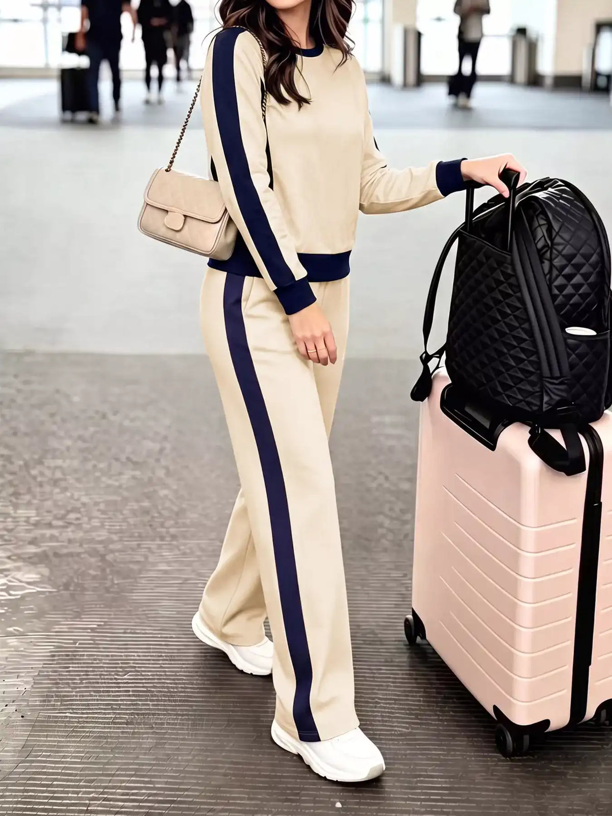 Contrast Side Stripes Top and Pants Set 101001434796214 64 Gifts for Her Jerry's Apparel 