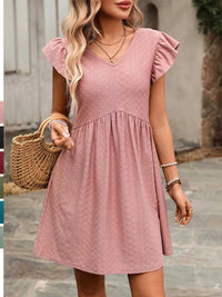 Ruffle Sleeve V-Neck A-Line Dress 100100170481531 30 Affordable Fashion Under $100 Jerry's Apparel 