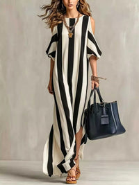 Striped Cold Shoulder Maxi Dress 100100347460143 32 Affordable Fashion Under $100 Jerry's Apparel 
