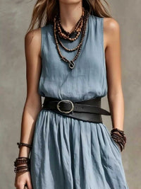 Full Size Round Neck Sleeveless Maxi Dress Plus Size 101001179006288 41 Affordable Fashion Under $100 Jerry's Apparel 