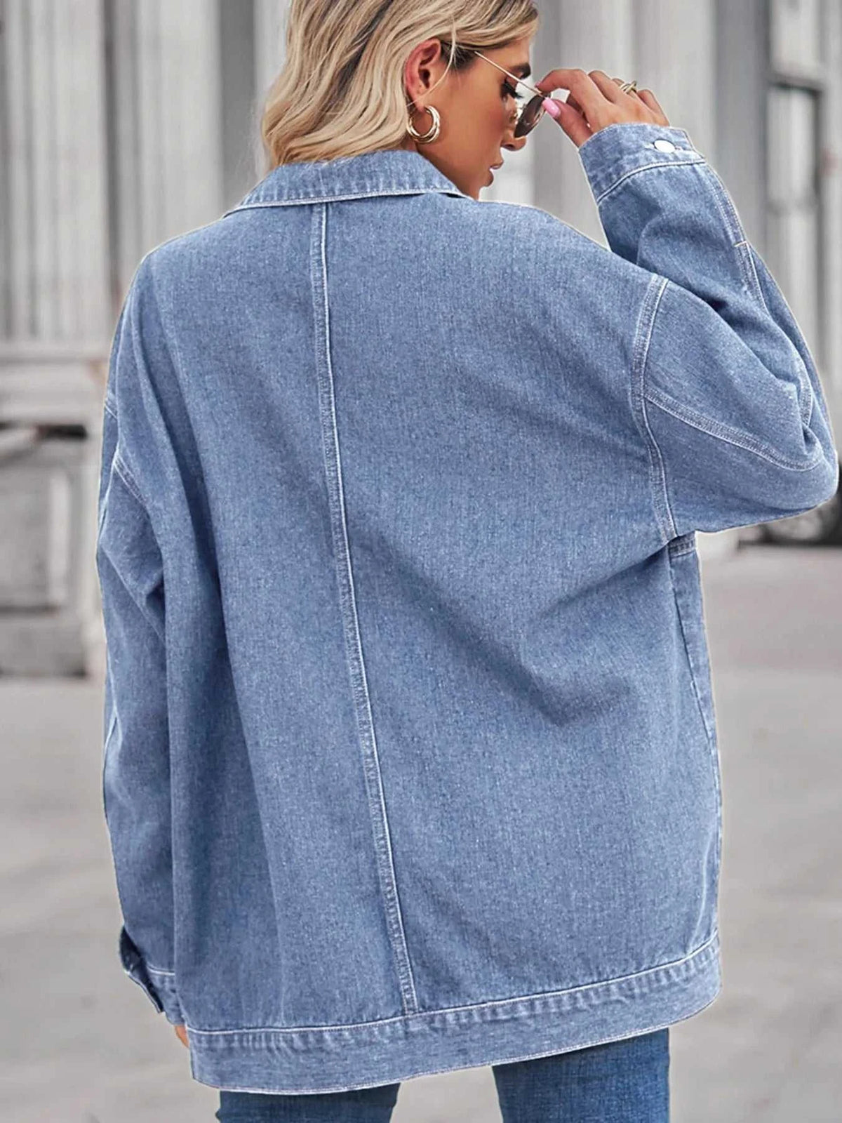 Button Up Long Sleeve Denim Jacket 100100658147198 64 Affordable Fashion Under $100 Jerry's Apparel 