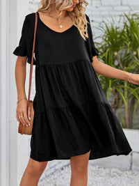 Ruffled Sleeve Tiered Mini Dress 100100840870791 28 Affordable Fashion Under $100 Jerry's Apparel 