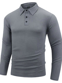 Men's Full Size Button Detail Long Sleeve Top Plus Size