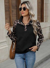 Leopard Print Sleeve Quarter Snap Sweatshirt 100100434021982 36 Affordable Fashion Under $100 Jerry's Apparel 