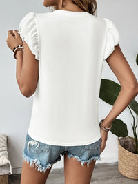 Pearl Bow Puff Sleeve T-Shirt