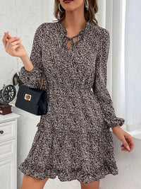 Ruffle Hem Tie Neck Mini Dress 100100547411895 44 Affordable Fashion Under $100 Jerry's Apparel 
