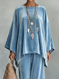 Full Size Asymmetrical Top and Wide Leg Pants Set Plus Size 101001927528588 54 Affordable Fashion Under $100 Jerry's Apparel 