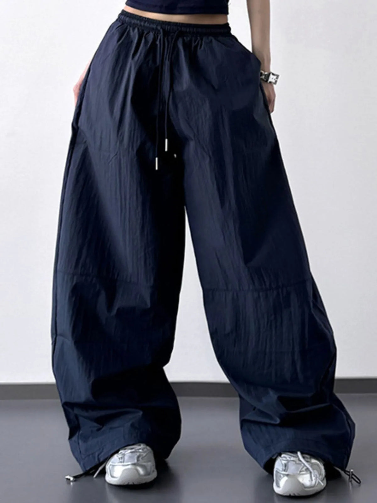 Oversized Wide Leg Drawstring Pants