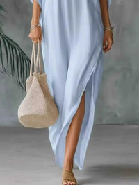 Full Size V-Neck Maxi Dress with Side Slits Plus Size 100100394975559 32 Gifts for Her Jerry's Apparel 