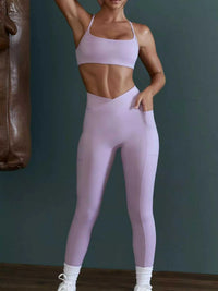 Seamless Cross-Waist Cami and Leggings Active Set 101006925782372 109 Comfortable Weekend Sets Jerry's Apparel 