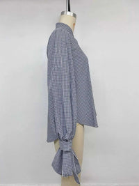 Gingham Button Up Shirt with Tie-Sleeve Detail 101001756453060 45 Affordable Fashion Under $100 Jerry's Apparel 
