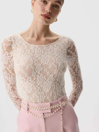 Lace Round Neck Long Sleeve Top 100100846416323 30 Affordable Fashion Under $100 Jerry's Apparel 