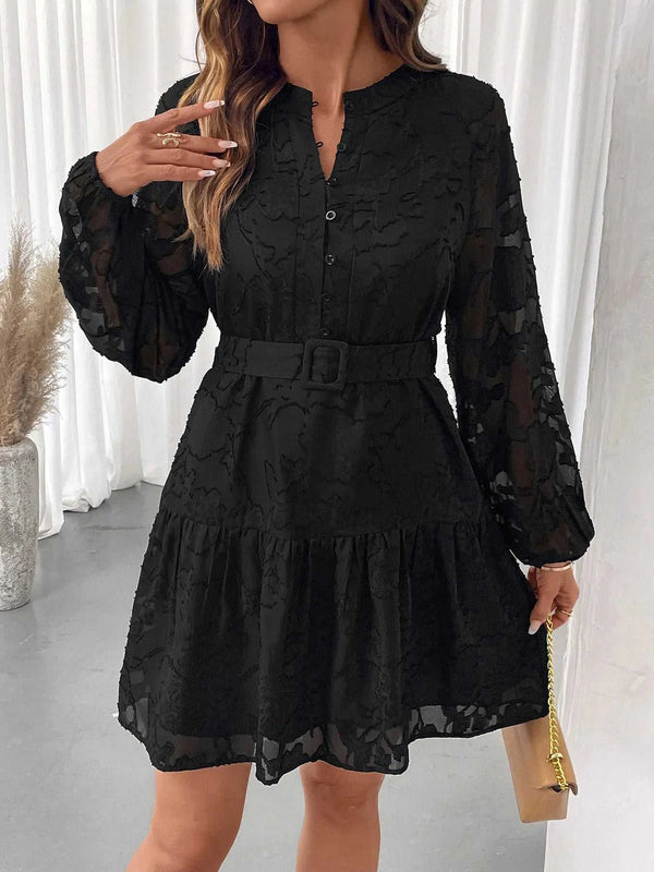 Button-Front Balloon Sleeve Mini Dress 100100715945884 64 Affordable Fashion Under $100 Jerry's Apparel 
