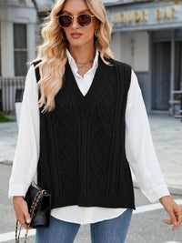 Cable Knit V-Neck Sweater Vest