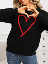 Valentine's Day Heart Graphic Dropped Shoulder Sweater 100100820549712 49 Affordable Fashion Under $100 Jerry's Apparel 