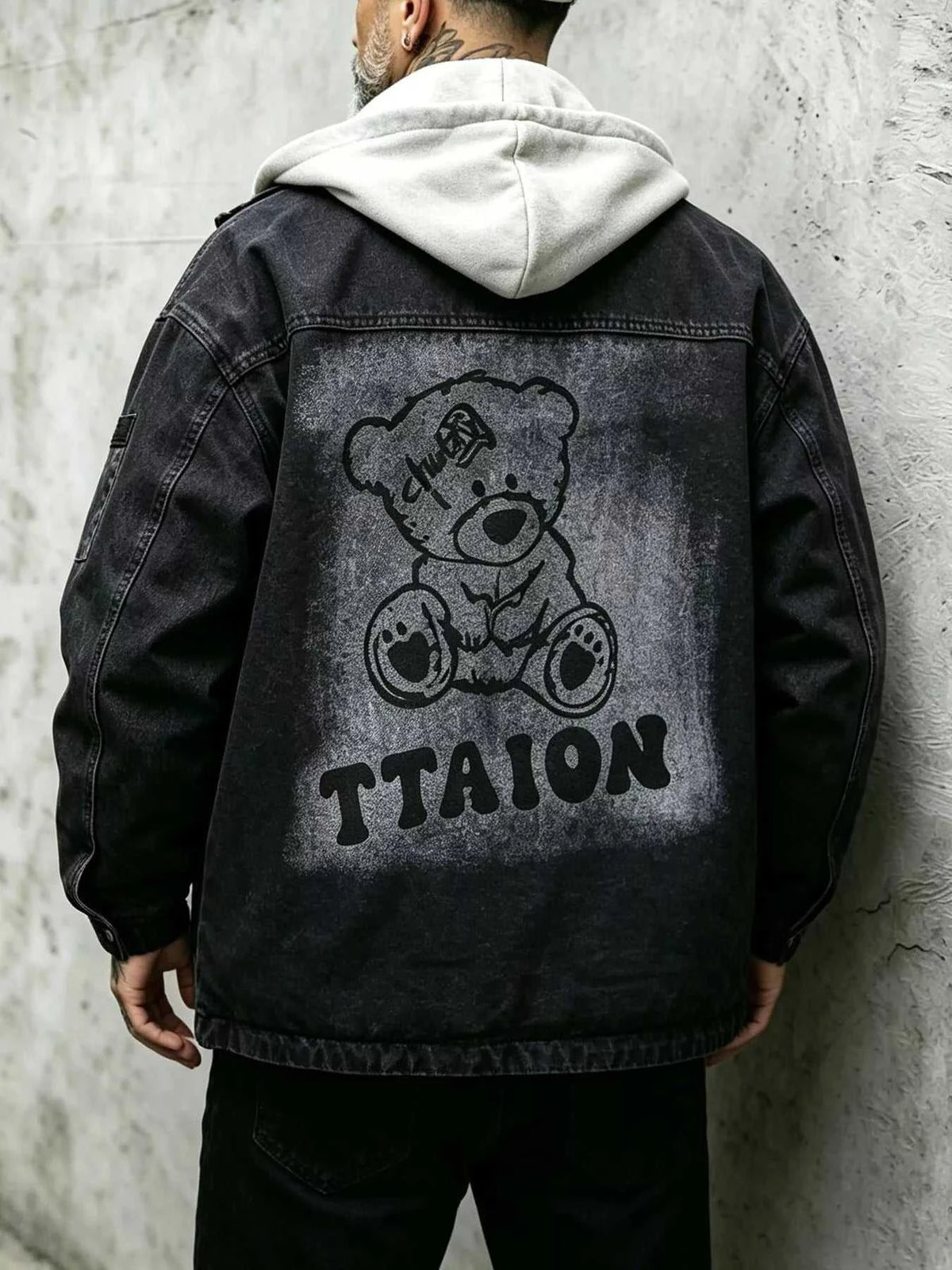 Men's Plus Size Streetwear Washed Snap Down Denim Jacket with Detachable Hood 104003065127742 91 Affordable Fashion Under $100 Jerry's Apparel 