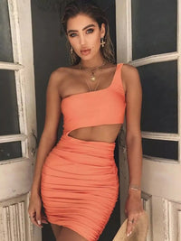 One-Shoulder Cutout Ruched Bodycon Mini Dress 101001098960768 27 Gifts for Her Jerry's Apparel 