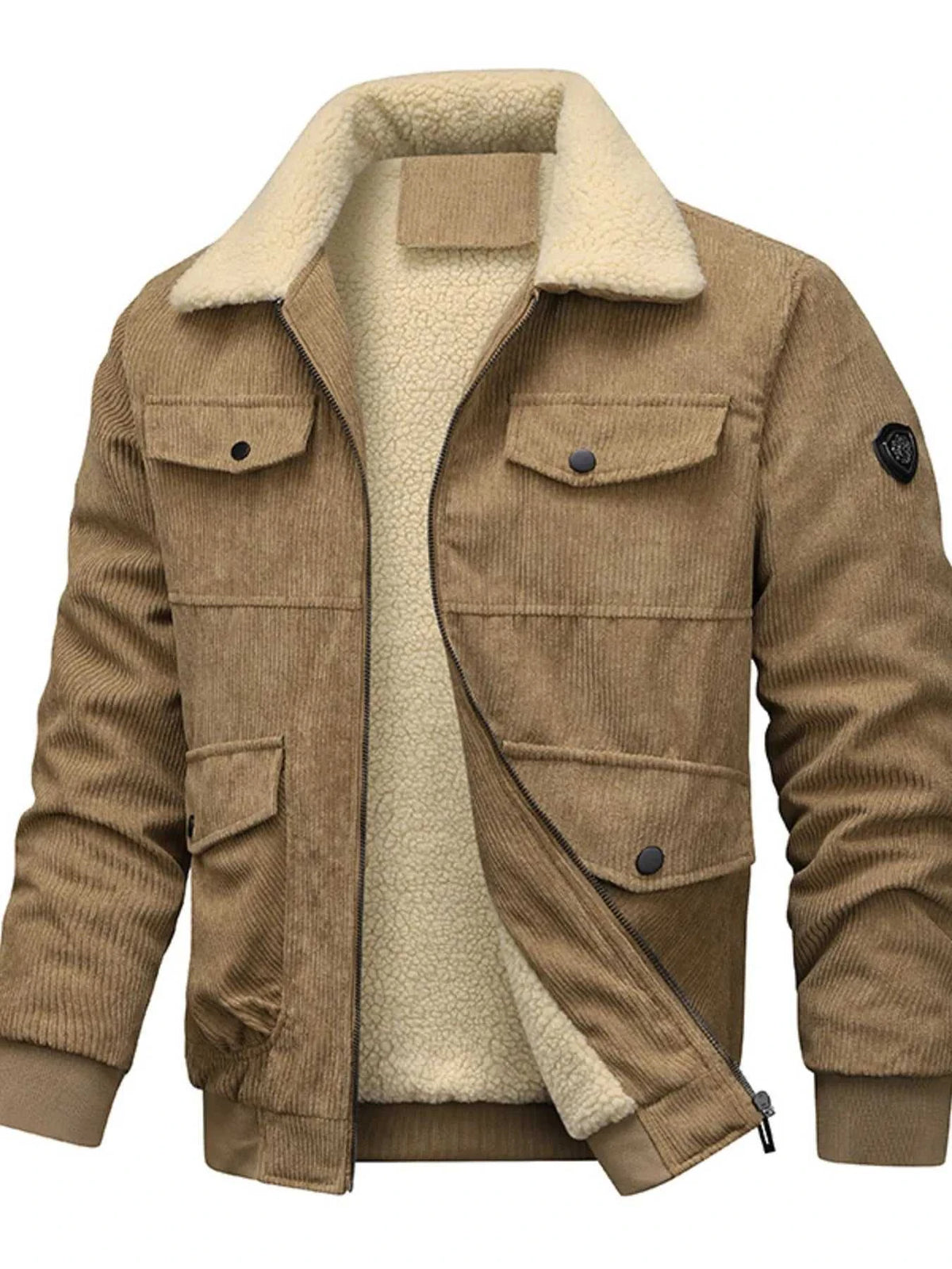 Men's Full Size Sherpa-Lined Corduroy Jacket Plus Size 100400669891949 79 Affordable Fashion Under $100 Jerry's Apparel 