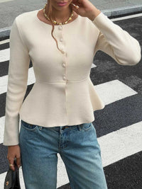 Peplum Button-Up Cardigan 101002217389111 53 Affordable Fashion Under $100 Jerry's Apparel 