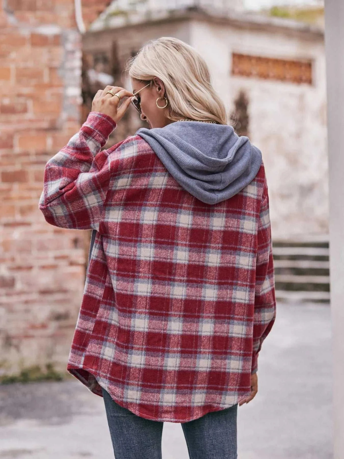 Oversized Plaid Button Up Shacket 100100074094768 50 Affordable Fashion Under $100 Jerry's Apparel 