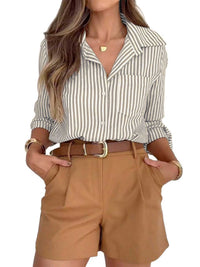 Striped Button-Down Long Sleeve Shirt 100100481859985 43 Affordable Fashion Under $100 Jerry's Apparel 