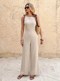 Sleeveless Wide Leg Jumpsuit with Bow Detail 100100437983523 36 Affordable Fashion Under $100 Jerry's Apparel 