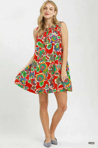 Umgee Abstract Print Sleeveless Shift Dress 100100259851254 53 Affordable Fashion Under $100 Jerry's Apparel 